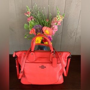 Coach Mickie Grain Leather Satchel